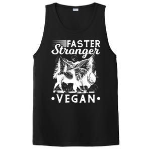 Faster Stronger Vegan Fitness Bison Vegetarian Gift PosiCharge Competitor Tank