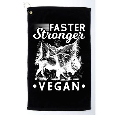Faster Stronger Vegan Fitness Bison Vegetarian Gift Golf Towel