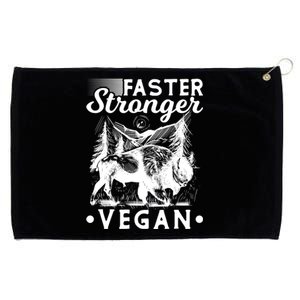 Faster Stronger Vegan Fitness Bison Vegetarian Gift Grommeted Golf Towel