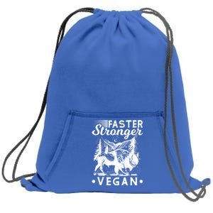 Faster Stronger Vegan Fitness Bison Vegetarian Gift Sweatshirt Cinch Pack Bag