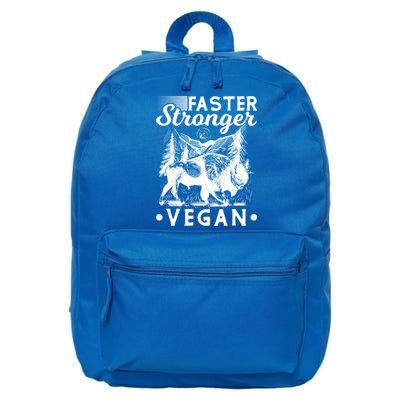 Faster Stronger Vegan Fitness Bison Vegetarian Gift 16 in Basic Backpack