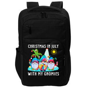 Funny Summer Vacation Gnomies Gnomes For Christmas In July Impact Tech Backpack