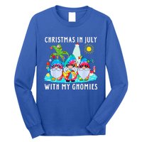 Funny Summer Vacation Gnomies Gnomes For Christmas In July Long Sleeve Shirt