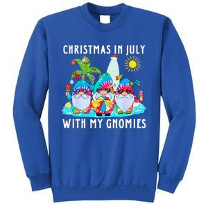 Funny Summer Vacation Gnomies Gnomes For Christmas In July Sweatshirt