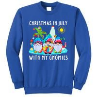 Funny Summer Vacation Gnomies Gnomes For Christmas In July Sweatshirt