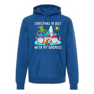 Funny Summer Vacation Gnomies Gnomes For Christmas In July Premium Hoodie