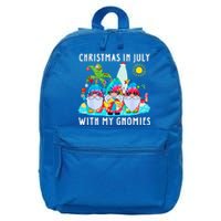 Funny Summer Vacation Gnomies Gnomes For Christmas In July 16 in Basic Backpack