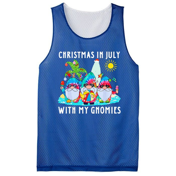 Funny Summer Vacation Gnomies Gnomes For Christmas In July Mesh Reversible Basketball Jersey Tank