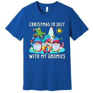 Funny Summer Vacation Gnomies Gnomes For Christmas In July Premium T-Shirt