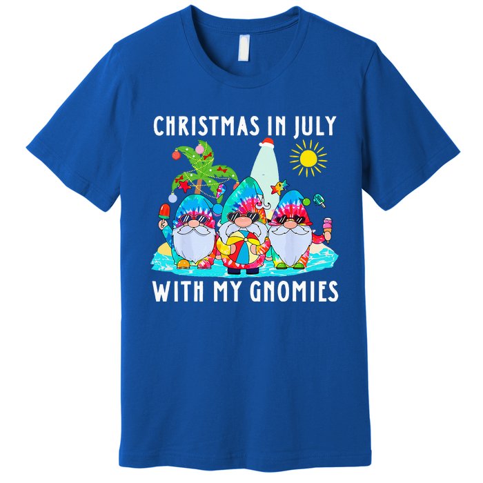 Funny Summer Vacation Gnomies Gnomes For Christmas In July Premium T-Shirt