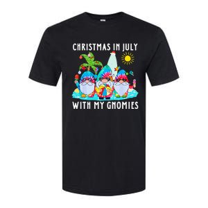 Funny Summer Vacation Gnomies Gnomes For Christmas In July Softstyle CVC T-Shirt