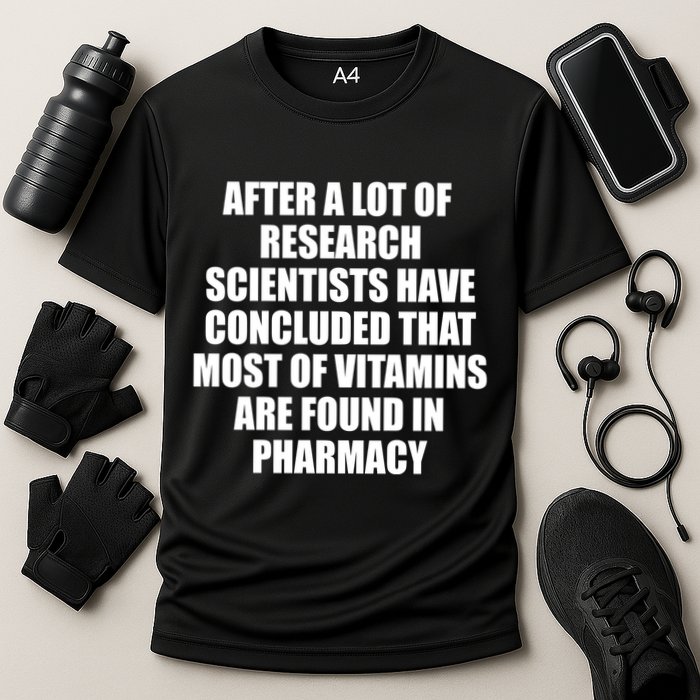 Funny Scientist Vitamins Pharmacy Cooling Performance Crew T-Shirt