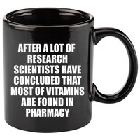 Funny Scientist Vitamins Pharmacy 11oz C Handle Ceramic Mug