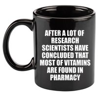 Funny Scientist Vitamins Pharmacy 11oz C Handle Ceramic Mug