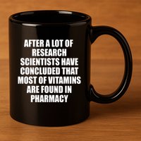 Funny Scientist Vitamins Pharmacy 11oz C Handle Ceramic Mug