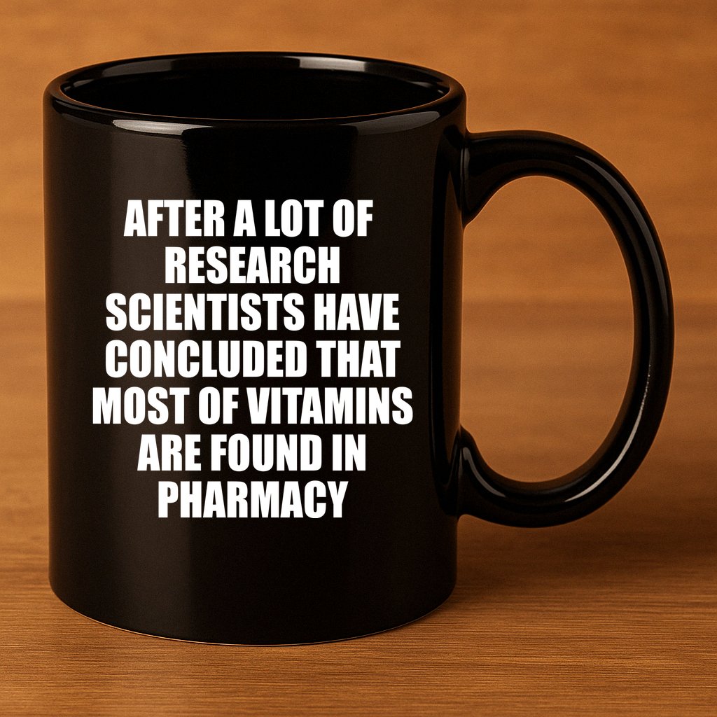 Funny Scientist Vitamins Pharmacy 11oz C Handle Ceramic Mug