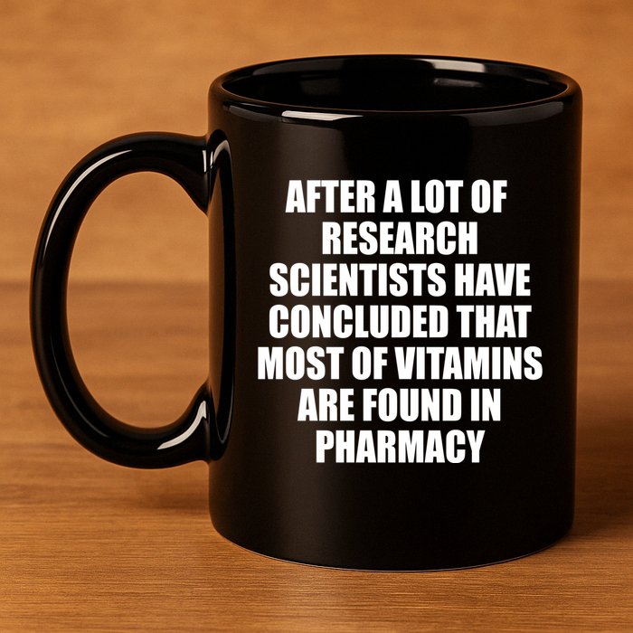 Funny Scientist Vitamins Pharmacy 11oz C Handle Ceramic Mug