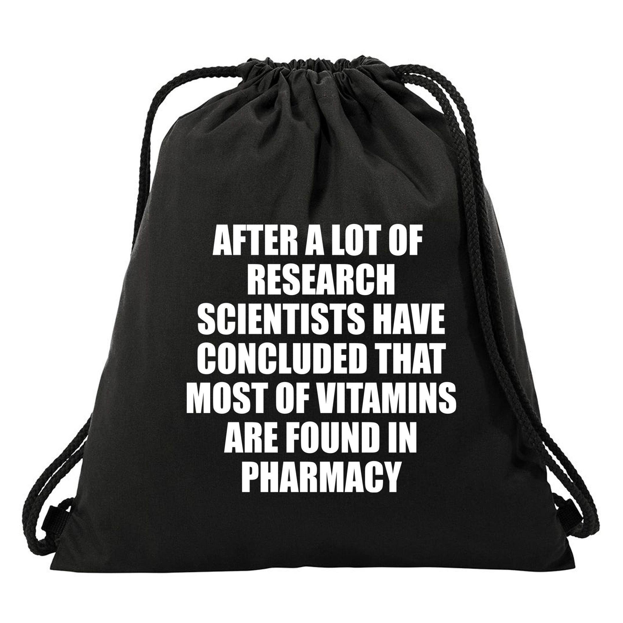 Funny Scientist Vitamins Pharmacy Drawstring Bag