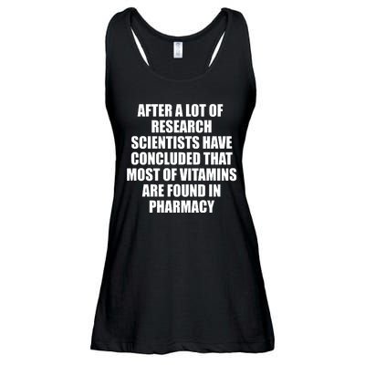 Funny Scientist Vitamins Pharmacy Ladies Essential Flowy Tank