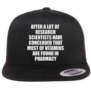 Funny Scientist Vitamins Pharmacy Flat Bill Trucker Hat