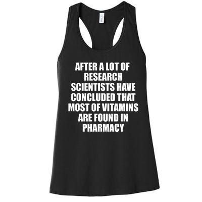 Funny Scientist Vitamins Pharmacy Women's Racerback Tank