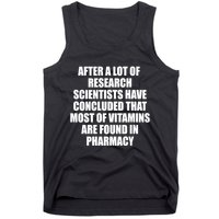 Funny Scientist Vitamins Pharmacy Tank Top