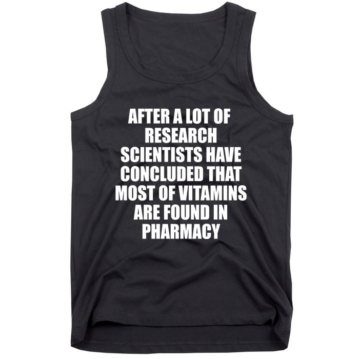 Funny Scientist Vitamins Pharmacy Tank Top