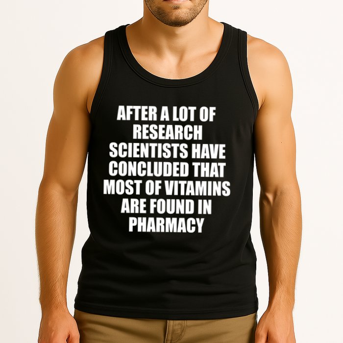 Funny Scientist Vitamins Pharmacy Tank Top