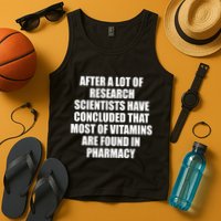 Funny Scientist Vitamins Pharmacy Tank Top