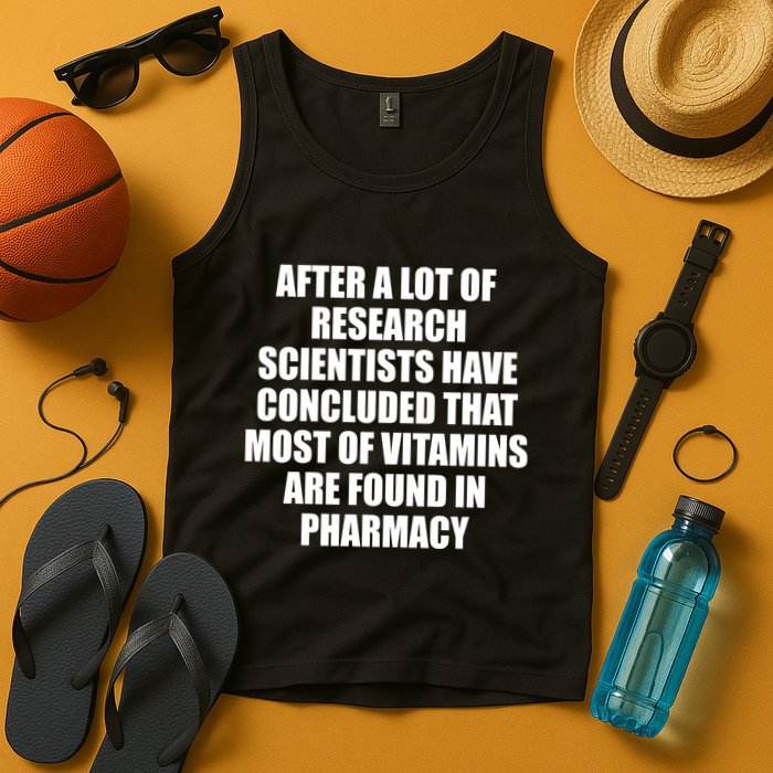Funny Scientist Vitamins Pharmacy Tank Top