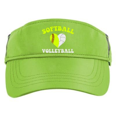 Funny Softball Volleyball Heart Groovy Softball Lover Girls Adult Drive Performance Visor