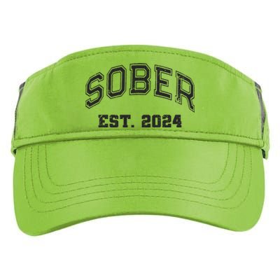 Funny Sober Varsity Est. 2024 Sobriety Celebrate Recovery Aa Adult Drive Performance Visor