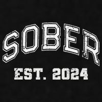 Funny Sober Varsity Est. 2024 Sobriety Celebrate Recovery Aa Ladies PosiCharge Tri-Blend Wicking Tank
