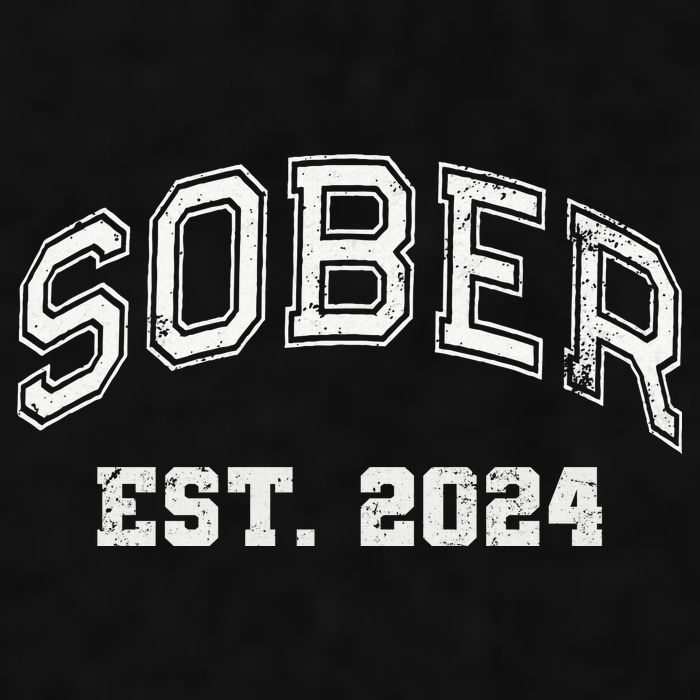 Funny Sober Varsity Est. 2024 Sobriety Celebrate Recovery Aa Ladies PosiCharge Tri-Blend Wicking Tank