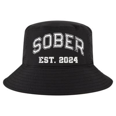 Funny Sober Varsity Est. 2024 Sobriety Celebrate Recovery Aa Cool Comfort Performance Bucket Hat
