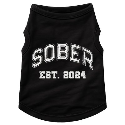 Funny Sober Varsity Est. 2024 Sobriety Celebrate Recovery Aa Doggie Tank