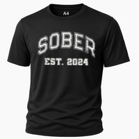 Funny Sober Varsity Est. 2024 Sobriety Celebrate Recovery Aa Performance Shirt