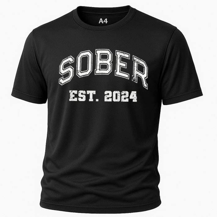 Funny Sober Varsity Est. 2024 Sobriety Celebrate Recovery Aa Performance Shirt