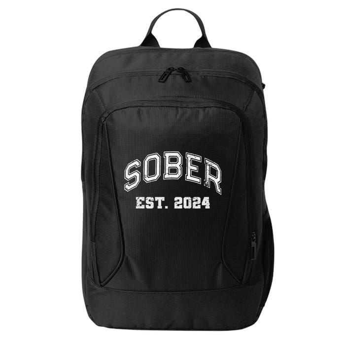 Funny Sober Varsity Est. 2024 Sobriety Celebrate Recovery Aa City Backpack