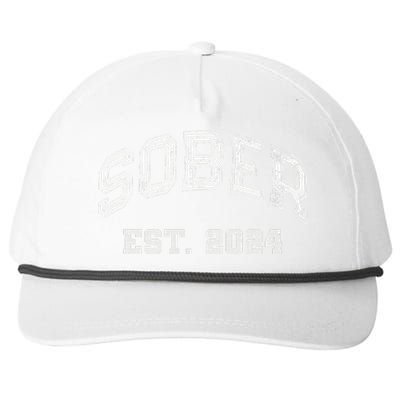 Funny Sober Varsity Est. 2024 Sobriety Celebrate Recovery Aa Snapback Five-Panel Rope Hat