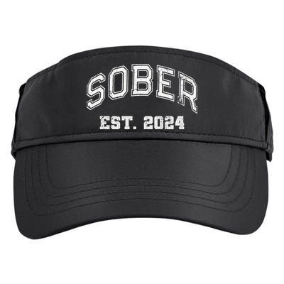 Funny Sober Varsity Est. 2024 Sobriety Celebrate Recovery Aa Adult Drive Performance Visor