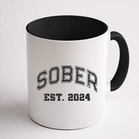 Funny Sober Varsity Est. 2024 Sobriety Celebrate Recovery Aa Mug
