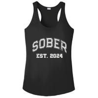 Funny Sober Varsity Est. 2024 Sobriety Celebrate Recovery Aa Ladies PosiCharge Competitor Racerback Tank