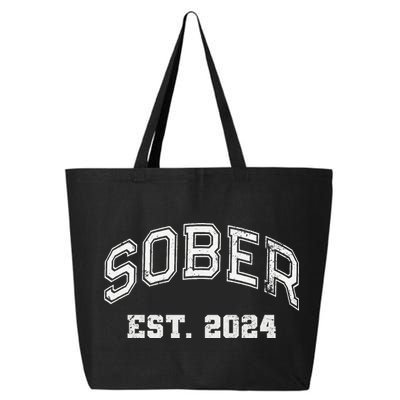 Funny Sober Varsity Est. 2024 Sobriety Celebrate Recovery Aa 25L Jumbo Tote
