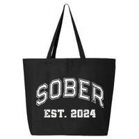 Funny Sober Varsity Est. 2024 Sobriety Celebrate Recovery Aa 25L Jumbo Tote