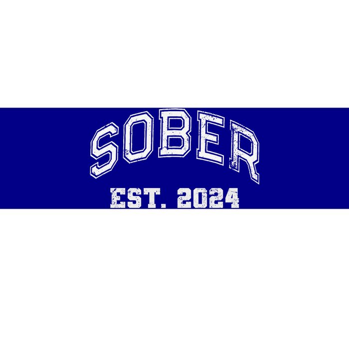 Funny Sober Varsity Est. 2024 Sobriety Celebrate Recovery Aa Bumper Sticker