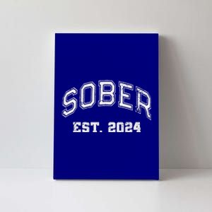 Funny Sober Varsity Est. 2024 Sobriety Celebrate Recovery Aa Canvas