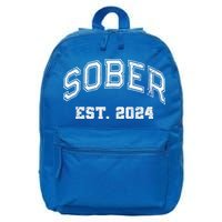 Funny Sober Varsity Est. 2024 Sobriety Celebrate Recovery Aa 16 in Basic Backpack