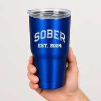 Funny Sober Varsity Est. 2024 Sobriety Celebrate Recovery Aa Tumbler