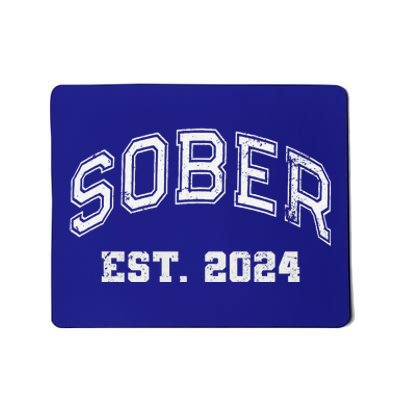 Funny Sober Varsity Est. 2024 Sobriety Celebrate Recovery Aa Mousepad